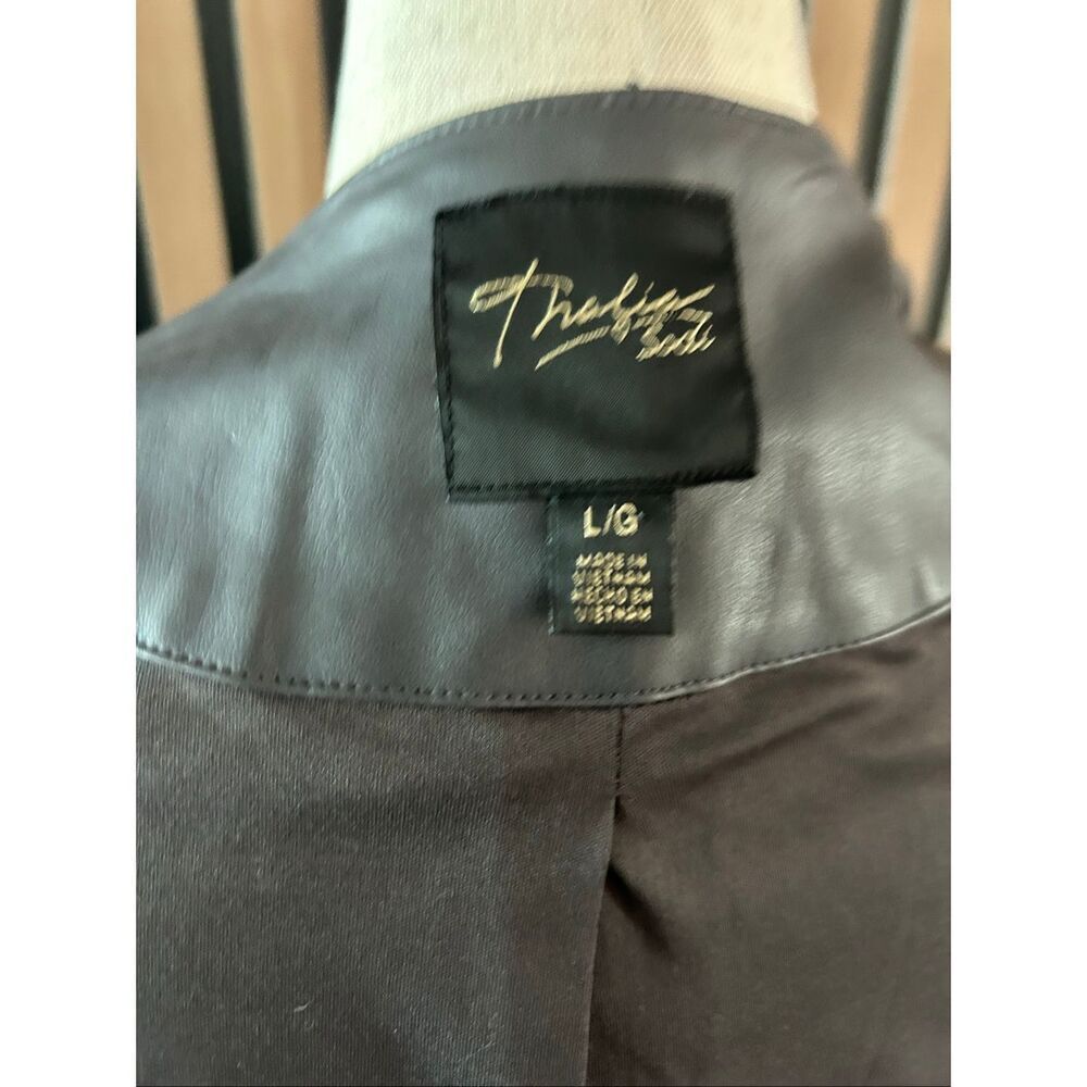Thalia Sodi Gray Faux Leather Peplum Jacket size L - Picture 8 of 11